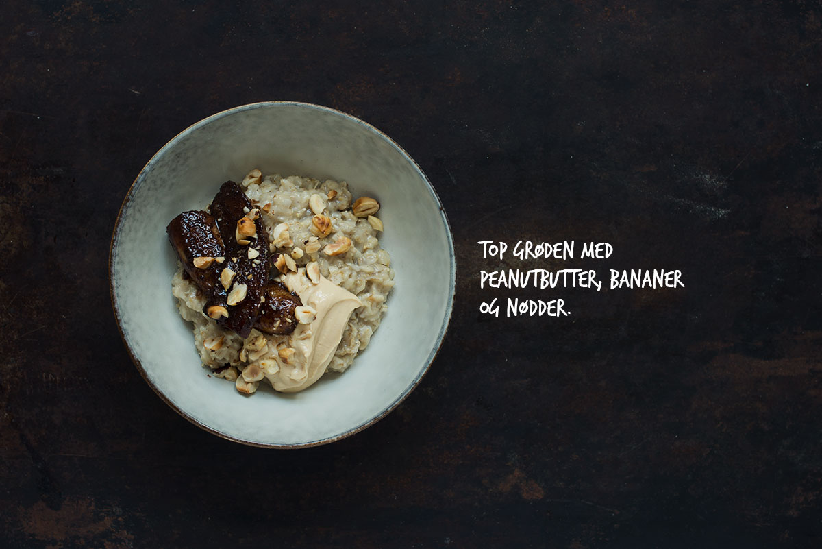 Opskrift: Havregrød med banan og peanutbutter | Frk. Kræsen