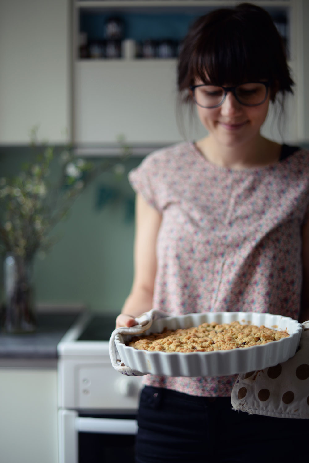 Opskrift: Crumble med banan og chokolade | Frk. Kræsen