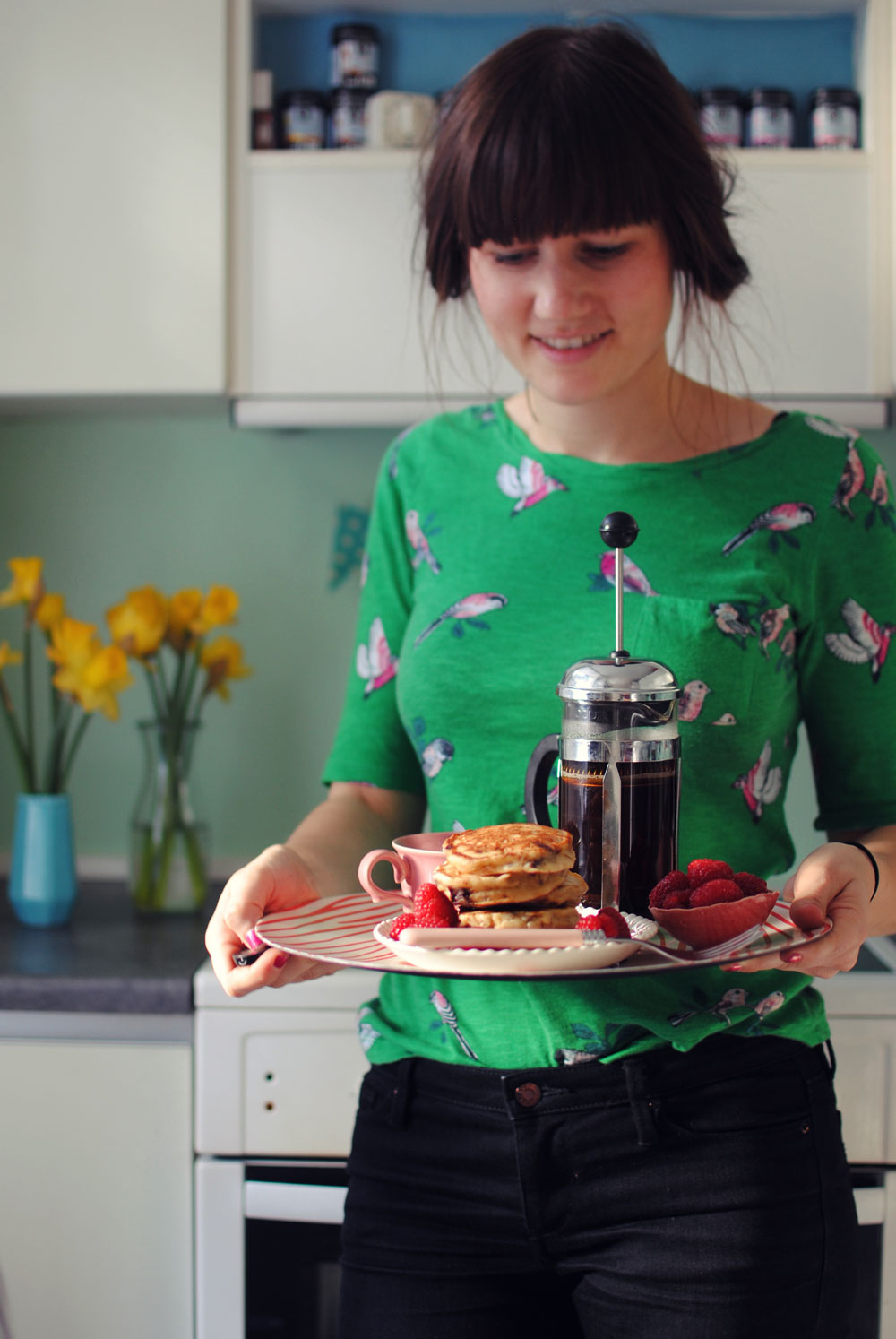 Opskrift: American pancakes med chokolade og banan | Frk. Kræsen