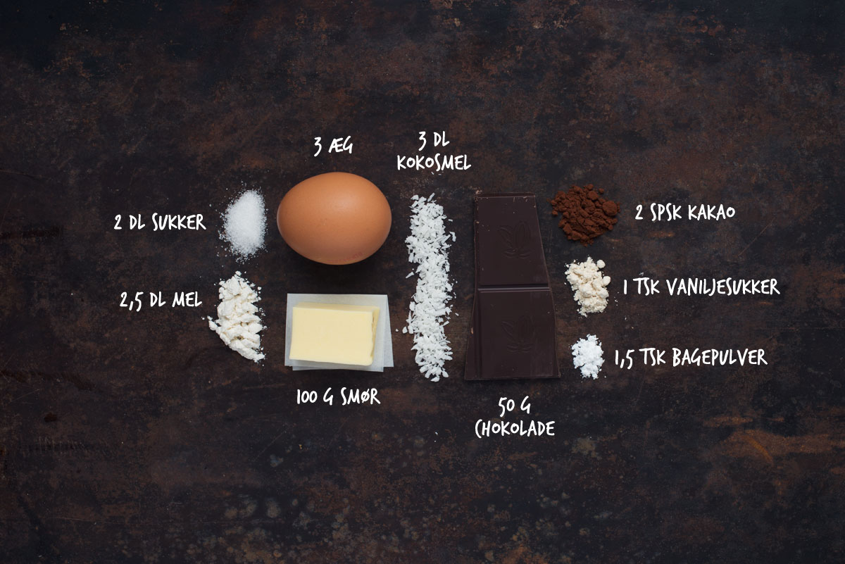 Opskrift: Chokoladekage med kokos | Frk. Kræsen