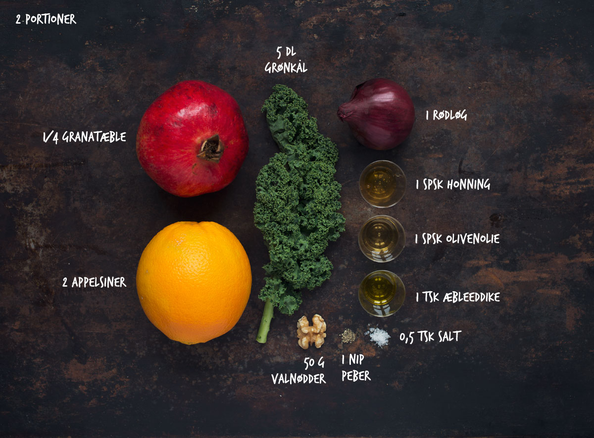 Opskrift: Salat med grønkål og appelsin | Frk. Kræsen