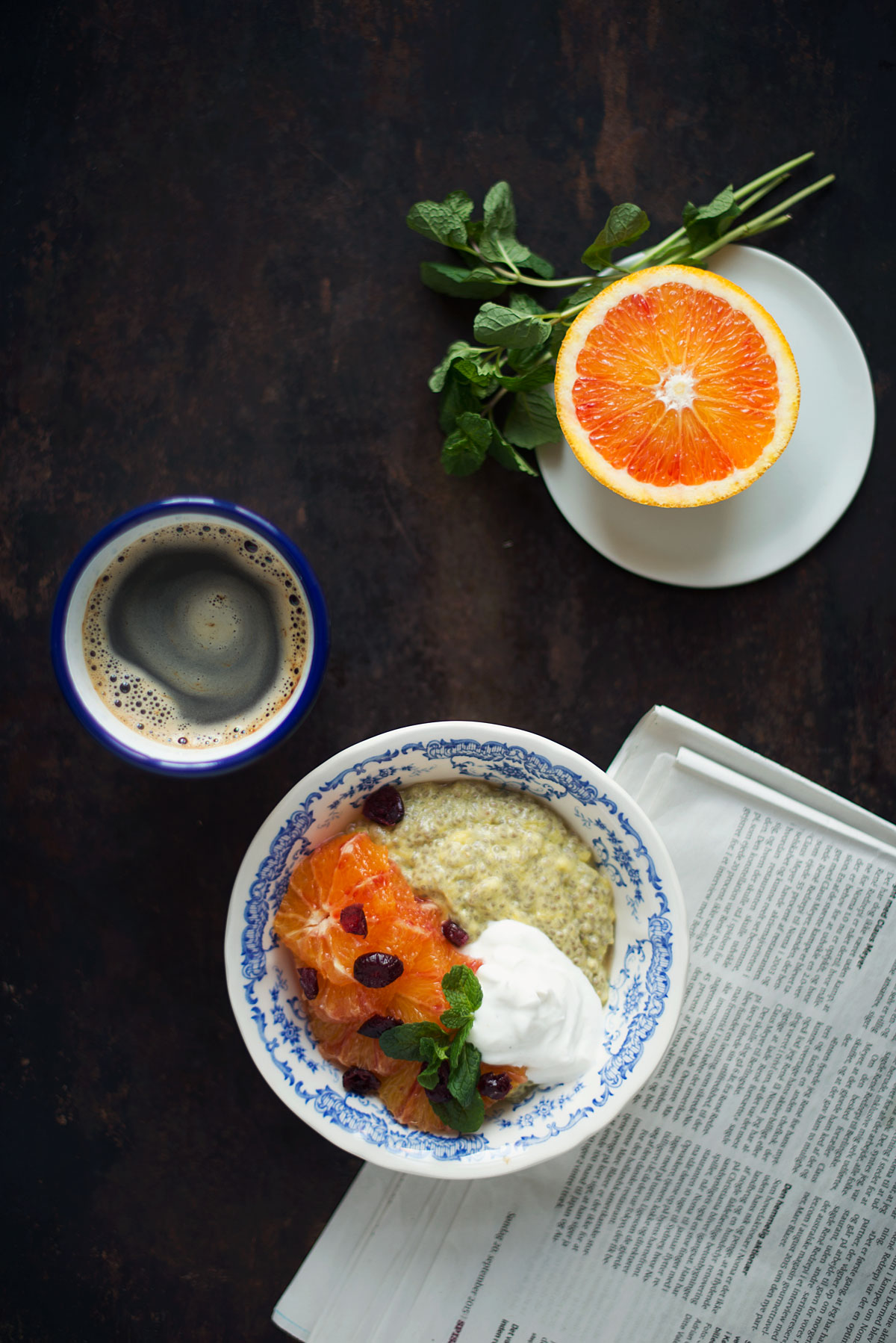 Opskrift: Chiagrød med appelsin og mango