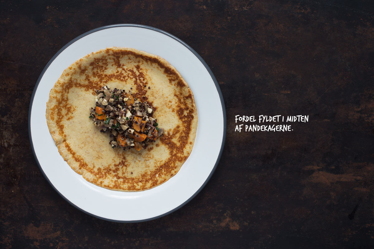 Opskrift: Pandekager med vegetarisk fyld