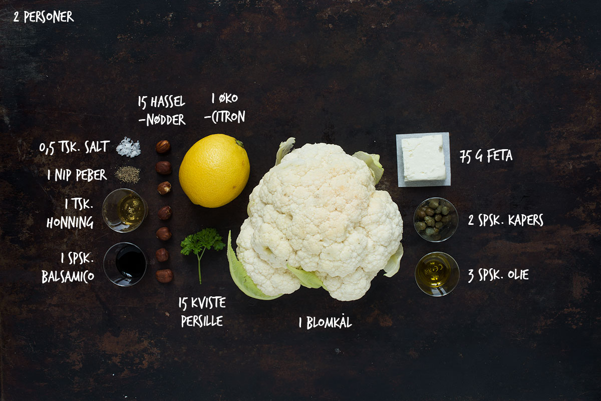 Opskrift: Salat med bagt blomkål, feta og hasselnødder | Frk. Kræsen