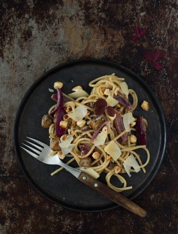 Opskrift: Pasta med champignoner og rødløg | Frk. Kræsen