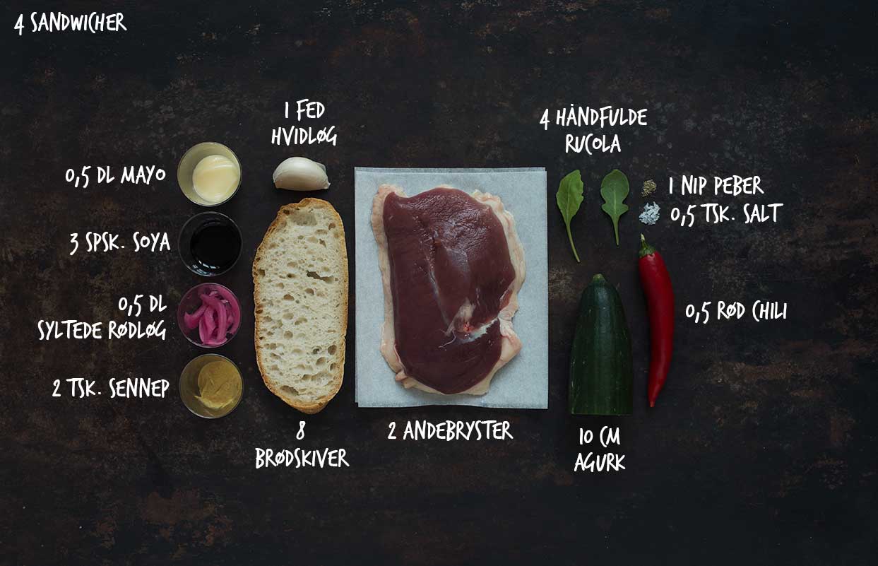 Opskrift: Sandwich med and | Frk. Kræsen