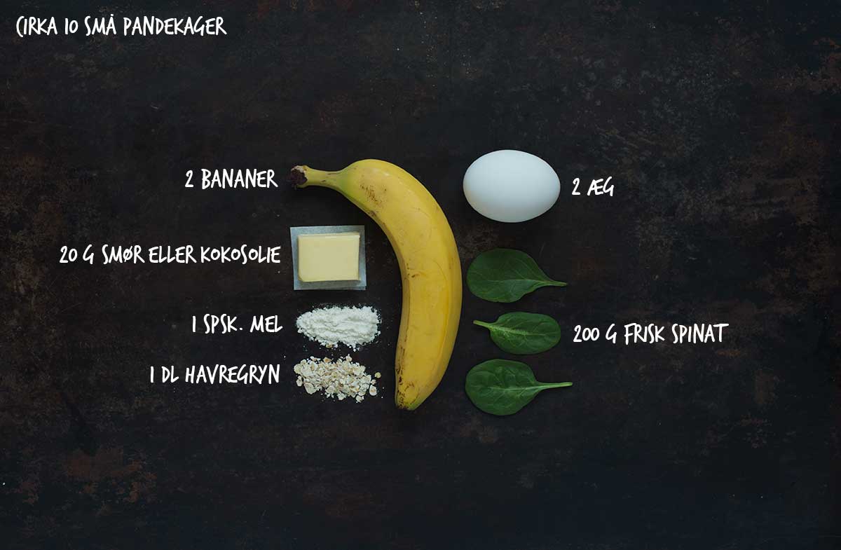 Opskrift: Bananpandekager med spinat | Frk. Kræsen