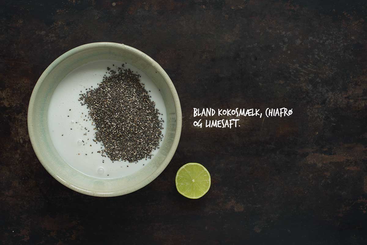 Opskrift: Chiagrød med kokosmælk, hindbær og granola | Frk. Kræsen
